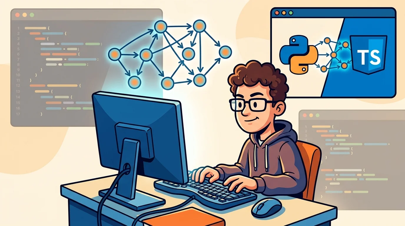 Illustration for: LangChain and LangGraph Extend TypeScript Support